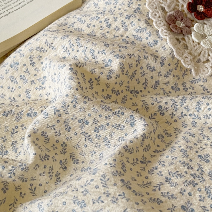 91家纺网 家纺一手货源 找家纺 梦舒羽2025新款波点花边四件套-宁静花园 宁静花园-繁星蓝