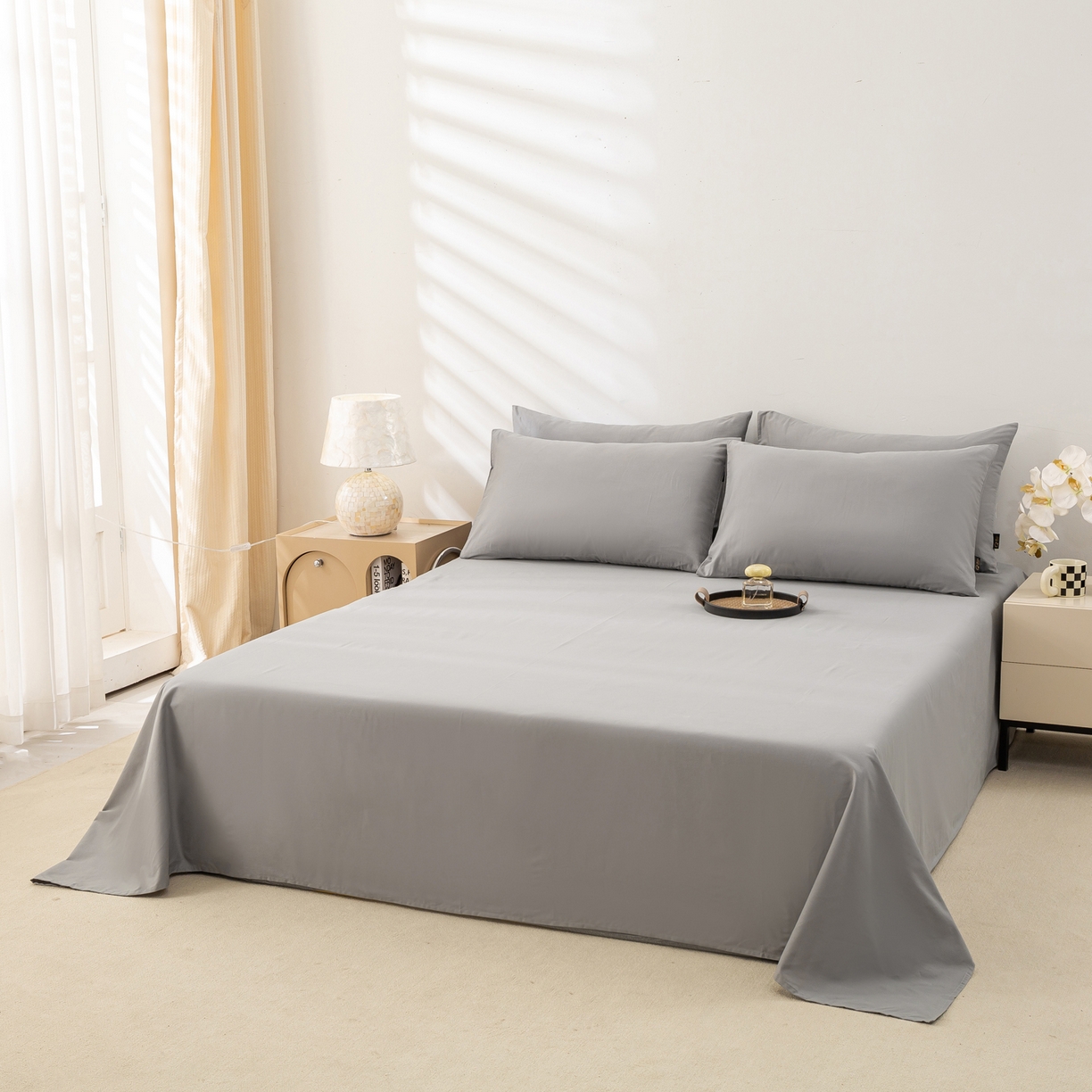 91家纺网 家纺一手货源 找家纺 沃尔居 2025新款秋冬全棉加厚磨毛四件套纯棉床单被套床笠纯色三件套（提供买家秀） 梦境--太空漫步