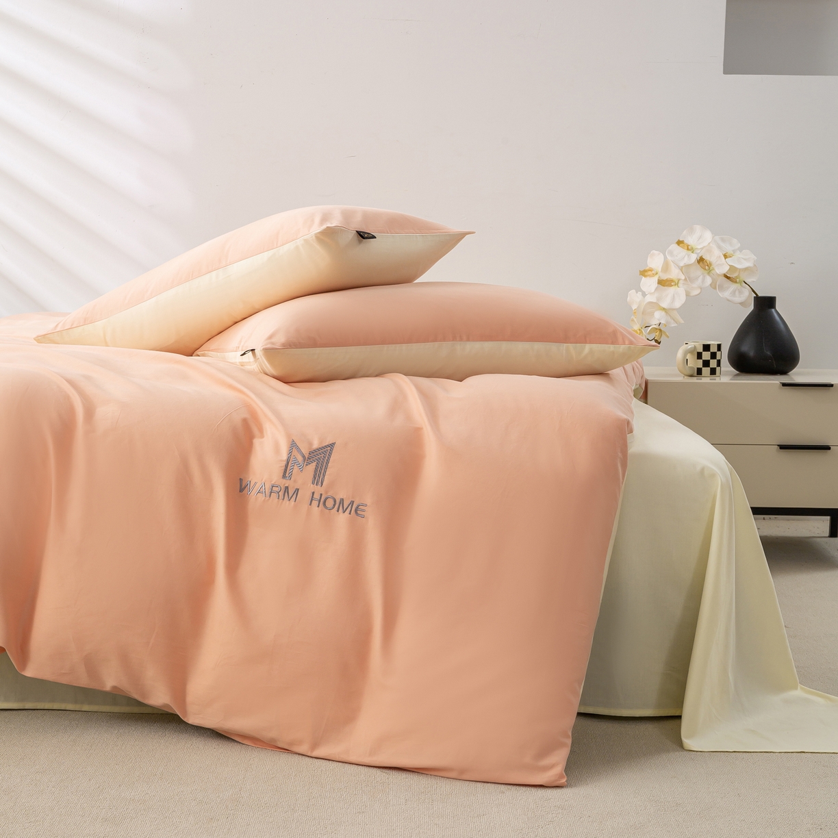 91家纺网 家纺一手货源 找家纺 沃尔居 2025新款秋冬全棉加厚磨毛四件套纯棉床单被套床笠纯色三件套（提供买家秀） 梦境--皓月蔷薇