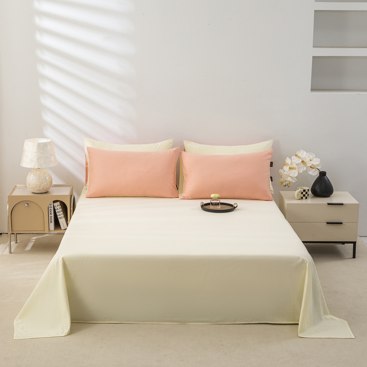 91家纺网 家纺一手货源 找家纺 沃尔居 2025新款秋冬全棉加厚磨毛四件套纯棉床单被套床笠纯色三件套（提供买家秀） 梦境--皓月蔷薇