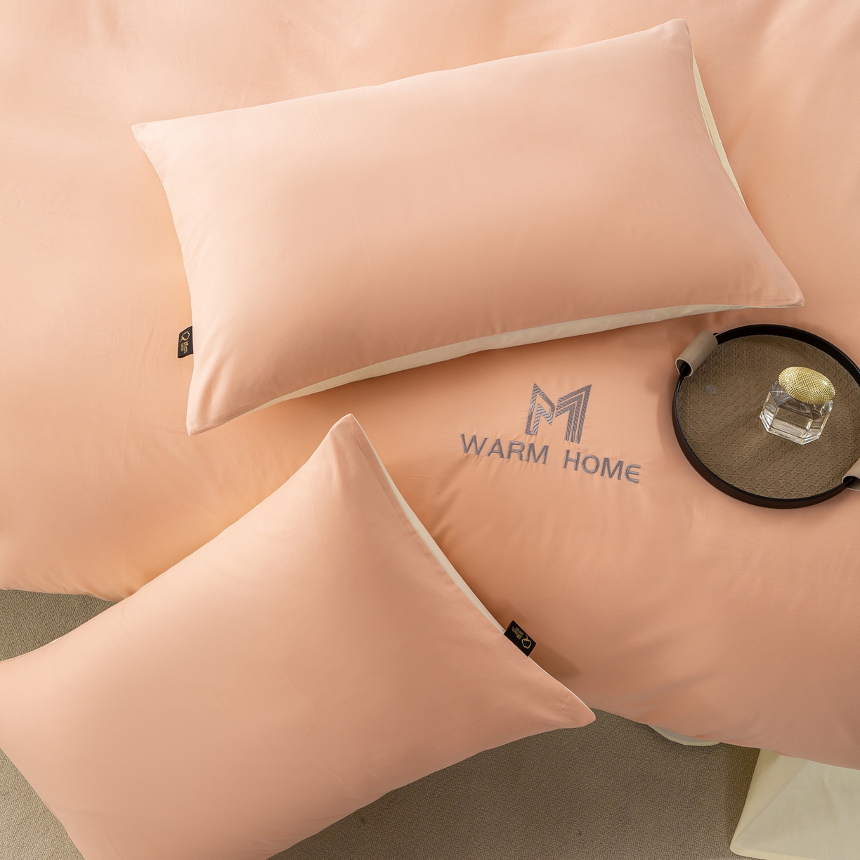 91家纺网 家纺一手货源 找家纺 沃尔居 2025新款秋冬全棉加厚磨毛四件套纯棉床单被套床笠纯色三件套（提供买家秀） 梦境--皓月蔷薇