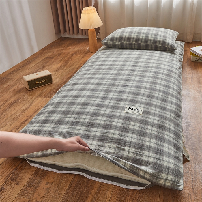 91家纺网 家纺一手货源 找家纺 （总）晓时候 2025新款可拆洗新疆棉花床垫被褥子加厚冬被学生宿舍水洗棉床垫套-宿舍款