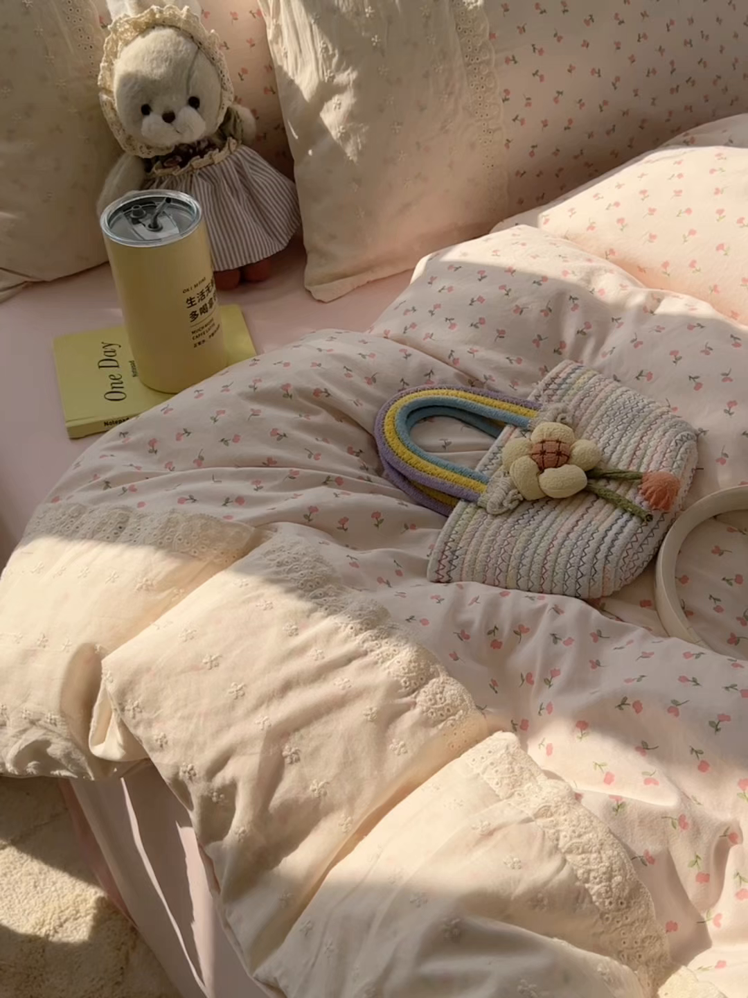 91家纺网 家纺一手货源 找家纺 （总）韩巢家纺 2025新款法式蕾丝花边被套直播热销款四件套学生宿舍床上三件套（提供卖家秀）