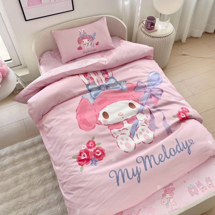 91家纺网 家纺一手货源 找家纺 （总）蘭菲家纺 2025新款学生季全棉幼儿园三丽鸥三件套大版系列