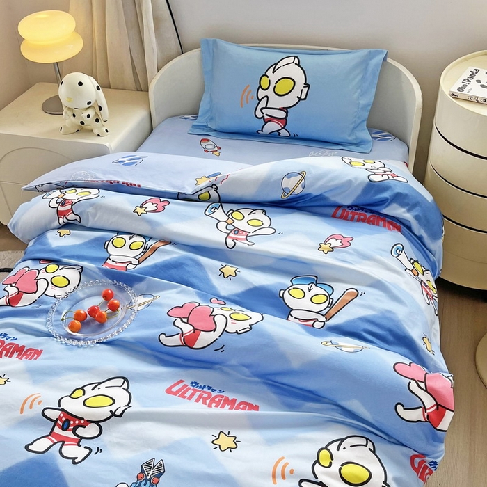 91家纺网 家纺一手货源 找家纺 （总）蘭菲家纺 2025新款学生季幼儿园奥特曼三件套小版系列