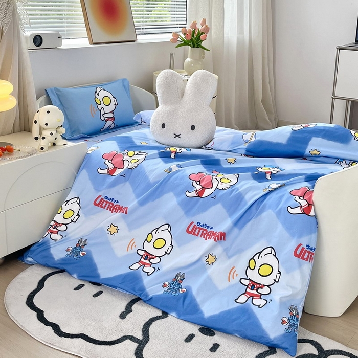 91家纺网 家纺一手货源 找家纺 （总）蘭菲家纺 2025新款学生季幼儿园奥特曼三件套小版系列