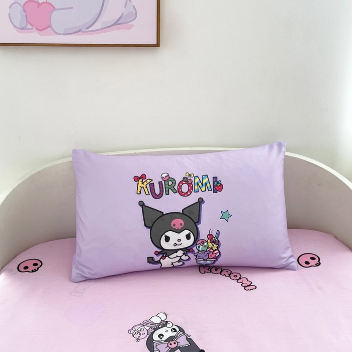 91家纺网 家纺一手货源 找家纺 蘭菲家纺 2025新款学生季全棉幼儿园三丽鸥三件套大版系列 果茶