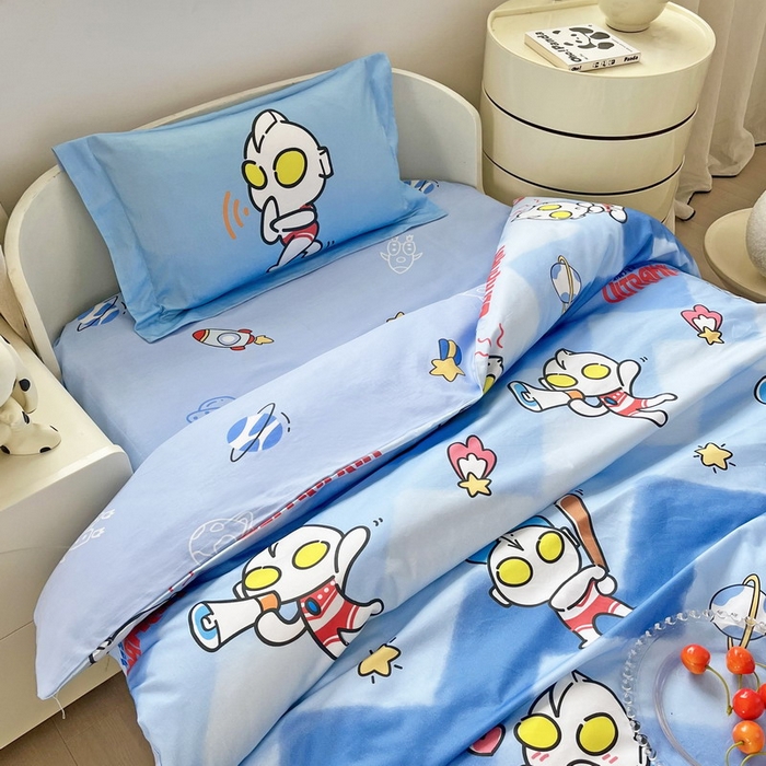 91家纺网 家纺一手货源 找家纺 蘭菲家纺 2025新款学生季幼儿园奥特曼三件套小版系列 棒球队