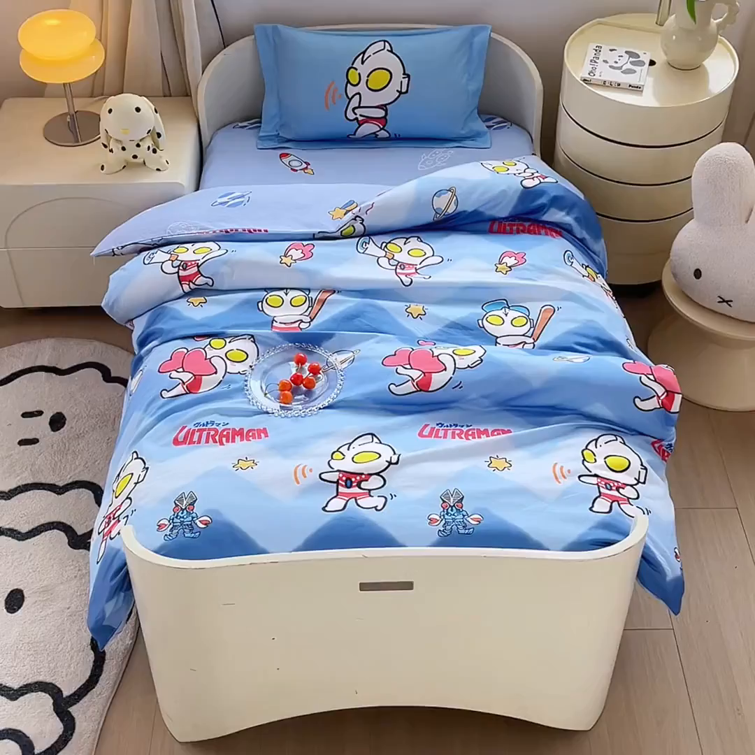 91家纺网 家纺一手货源 找家纺 蘭菲家纺 2025新款学生季幼儿园奥特曼三件套小版系列 棒球队