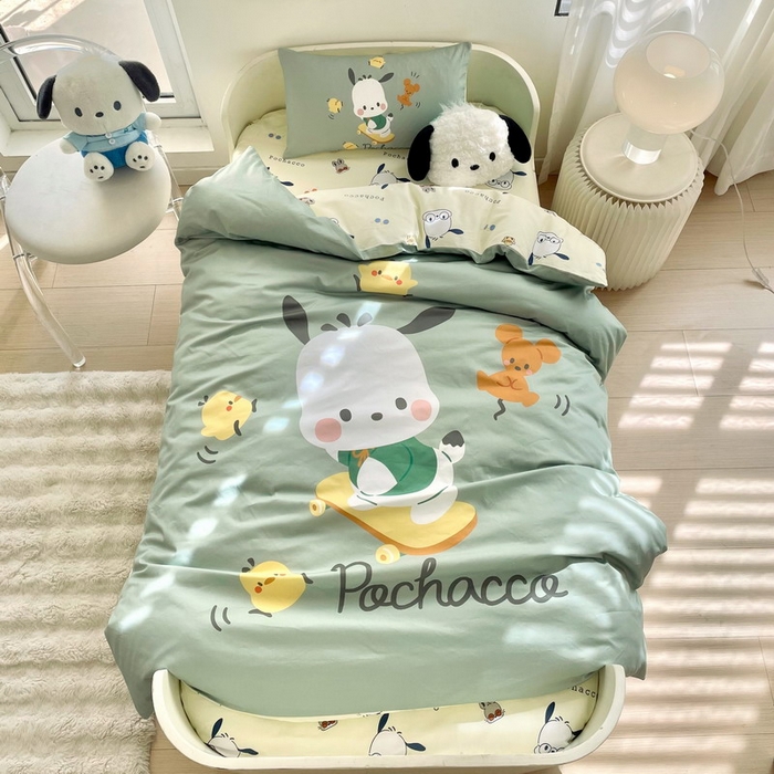 蘭菲家纺 2025新款学生季全棉幼儿园三丽鸥三件套大版系列 滑板恰恰