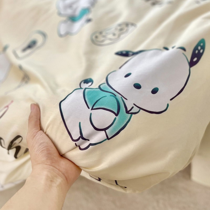 91家纺网 家纺一手货源 找家纺 蘭菲家纺 2025新款学生季全棉幼儿园三丽鸥三件套小版系列 俏皮狗