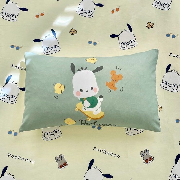 91家纺网 家纺一手货源 找家纺 蘭菲家纺 2025新款学生季全棉幼儿园三丽鸥三件套大版系列 滑板恰恰