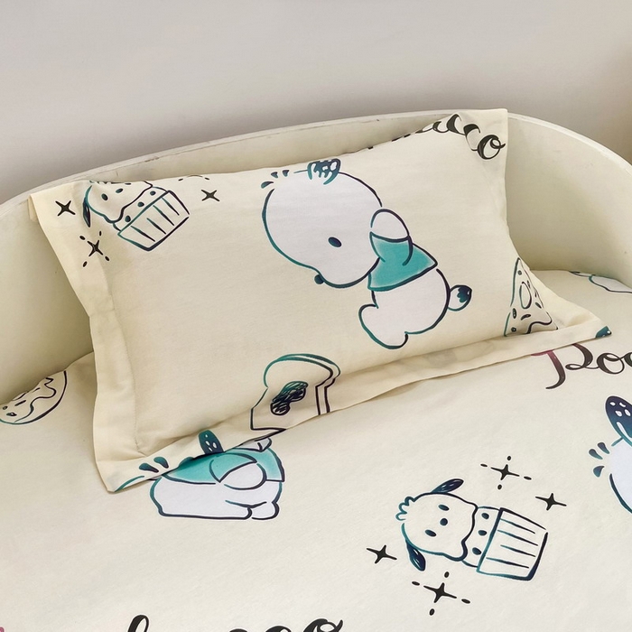 91家纺网 家纺一手货源 找家纺 蘭菲家纺 2025新款学生季全棉幼儿园三丽鸥三件套小版系列 俏皮狗