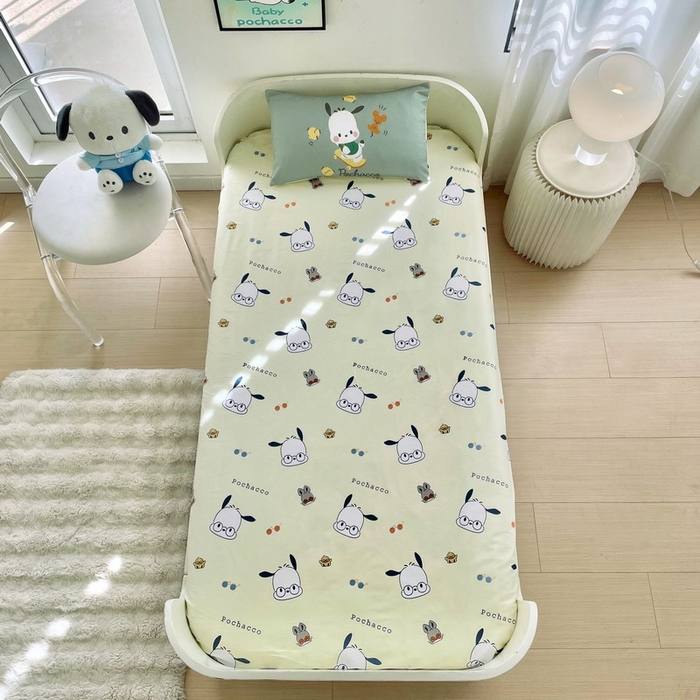 91家纺网 家纺一手货源 找家纺 蘭菲家纺 2025新款学生季全棉幼儿园三丽鸥三件套大版系列 滑板恰恰