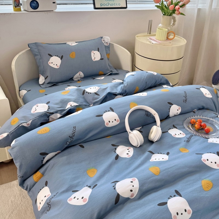 91家纺网 家纺一手货源 找家纺 蘭菲家纺 2025新款学生季全棉幼儿园三丽鸥三件套小版系列 小金豆