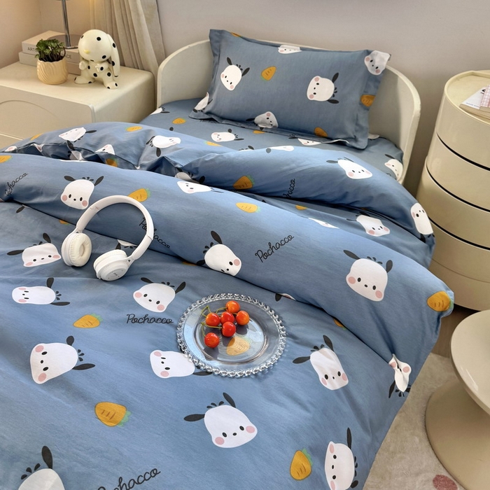 91家纺网 家纺一手货源 找家纺 蘭菲家纺 2025新款学生季全棉幼儿园三丽鸥三件套小版系列 小金豆