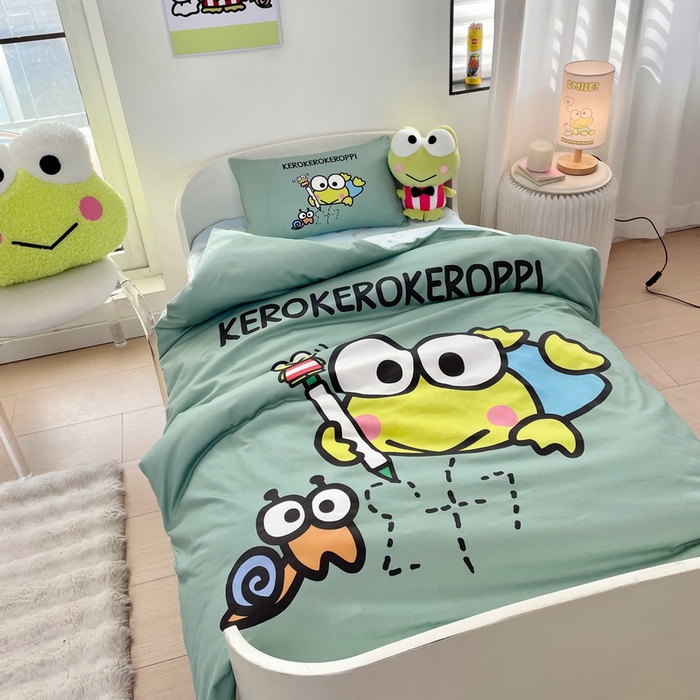 91家纺网 家纺一手货源 找家纺 蘭菲家纺 2025新款学生季全棉幼儿园三丽鸥三件套大版系列 画自己