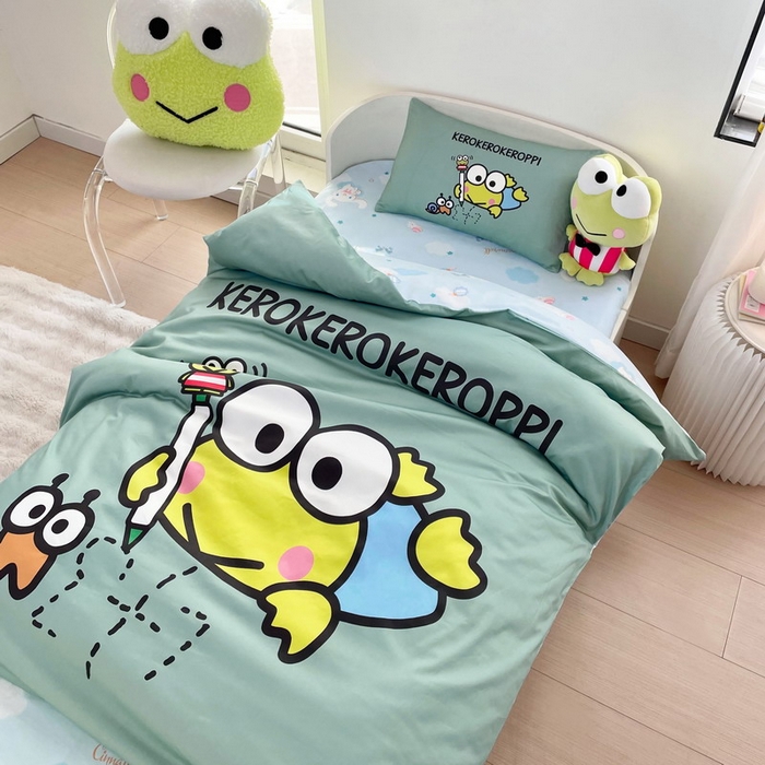 91家纺网 家纺一手货源 找家纺 蘭菲家纺 2025新款学生季全棉幼儿园三丽鸥三件套大版系列 画自己