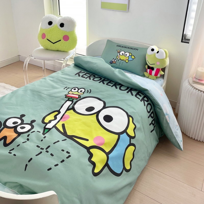 91家纺网 家纺一手货源 找家纺 蘭菲家纺 2025新款学生季全棉幼儿园三丽鸥三件套大版系列 画自己