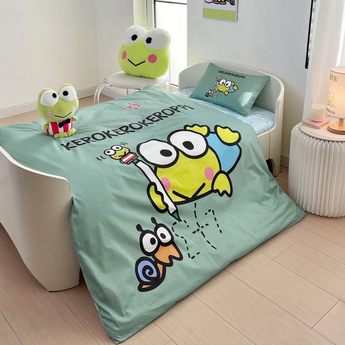 91家纺网 家纺一手货源 找家纺 蘭菲家纺 2025新款学生季全棉幼儿园三丽鸥三件套大版系列 画自己