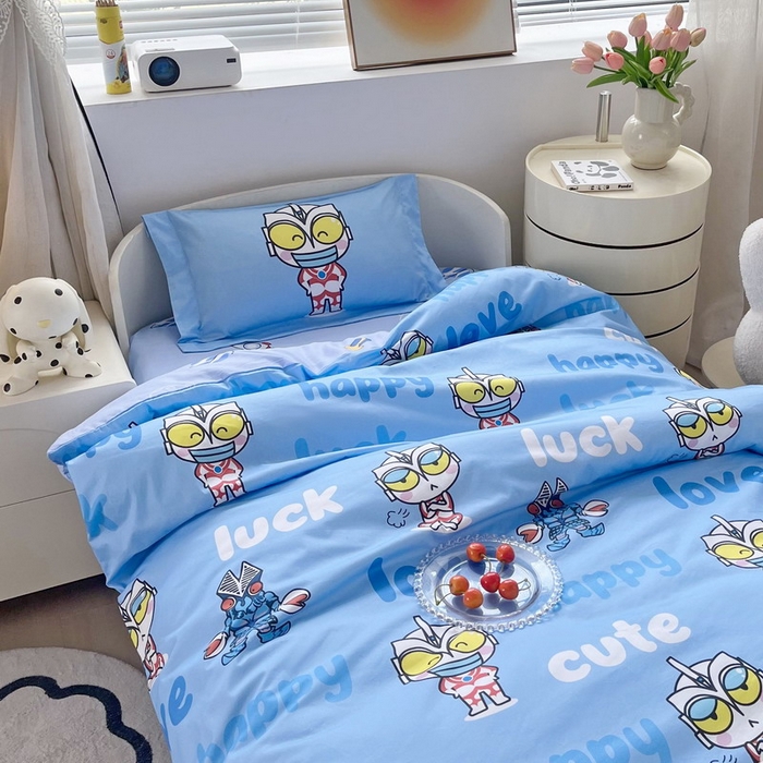 91家纺网 家纺一手货源 找家纺 蘭菲家纺 2025新款学生季幼儿园奥特曼三件套小版系列 上学