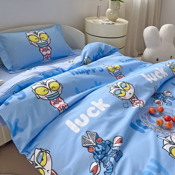 91家纺网 家纺一手货源 找家纺 蘭菲家纺 2025新款学生季幼儿园奥特曼三件套小版系列 上学