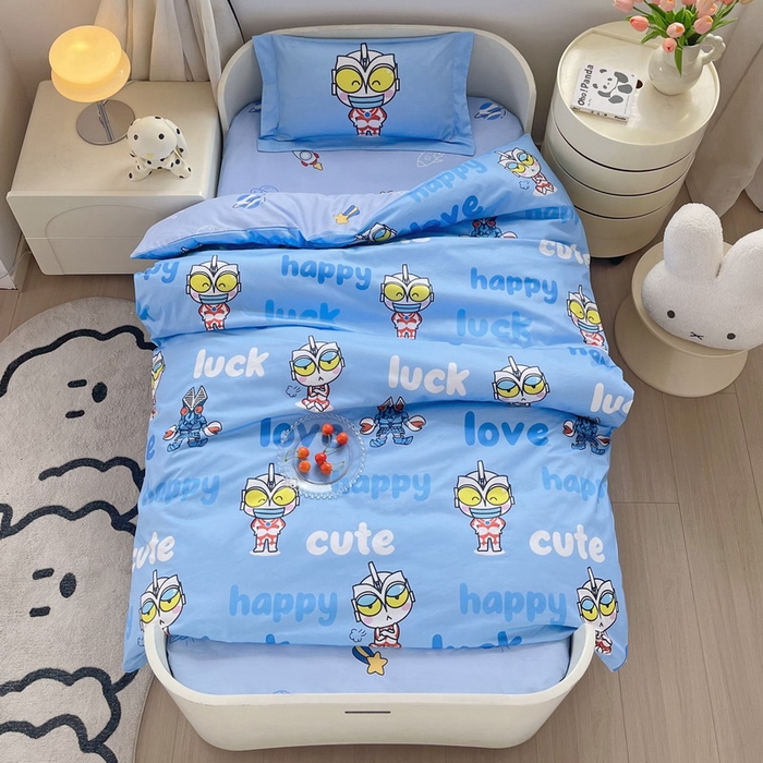 91家纺网 家纺一手货源 找家纺 蘭菲家纺 2025新款学生季幼儿园奥特曼三件套小版系列 上学