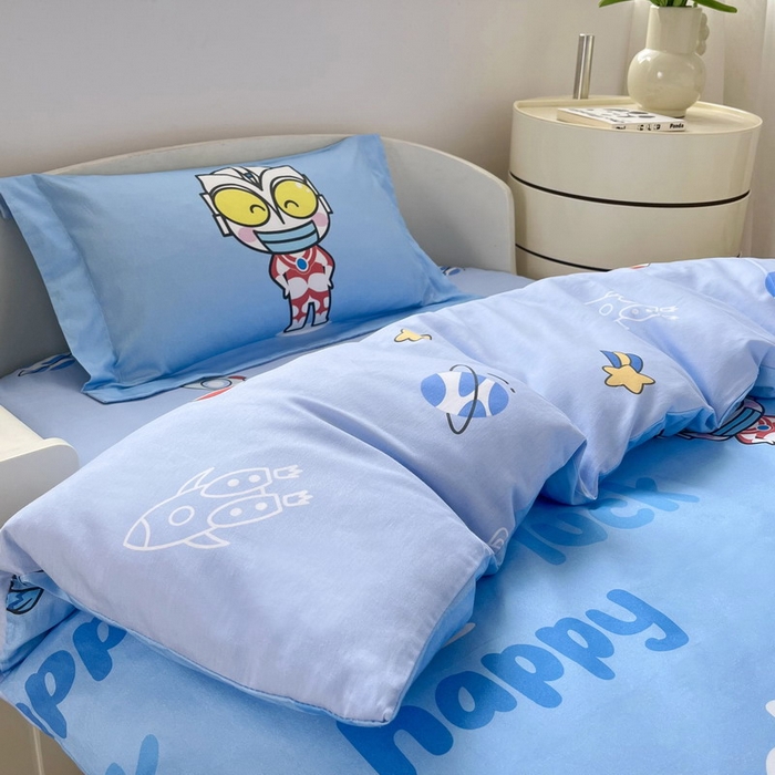 91家纺网 家纺一手货源 找家纺 蘭菲家纺 2025新款学生季幼儿园奥特曼三件套小版系列 上学