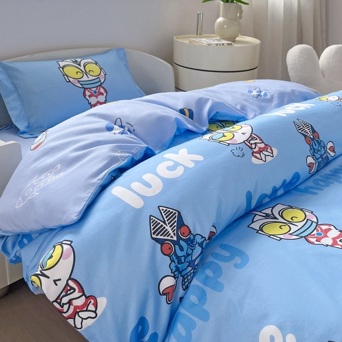 91家纺网 家纺一手货源 找家纺 蘭菲家纺 2025新款学生季幼儿园奥特曼三件套小版系列 上学