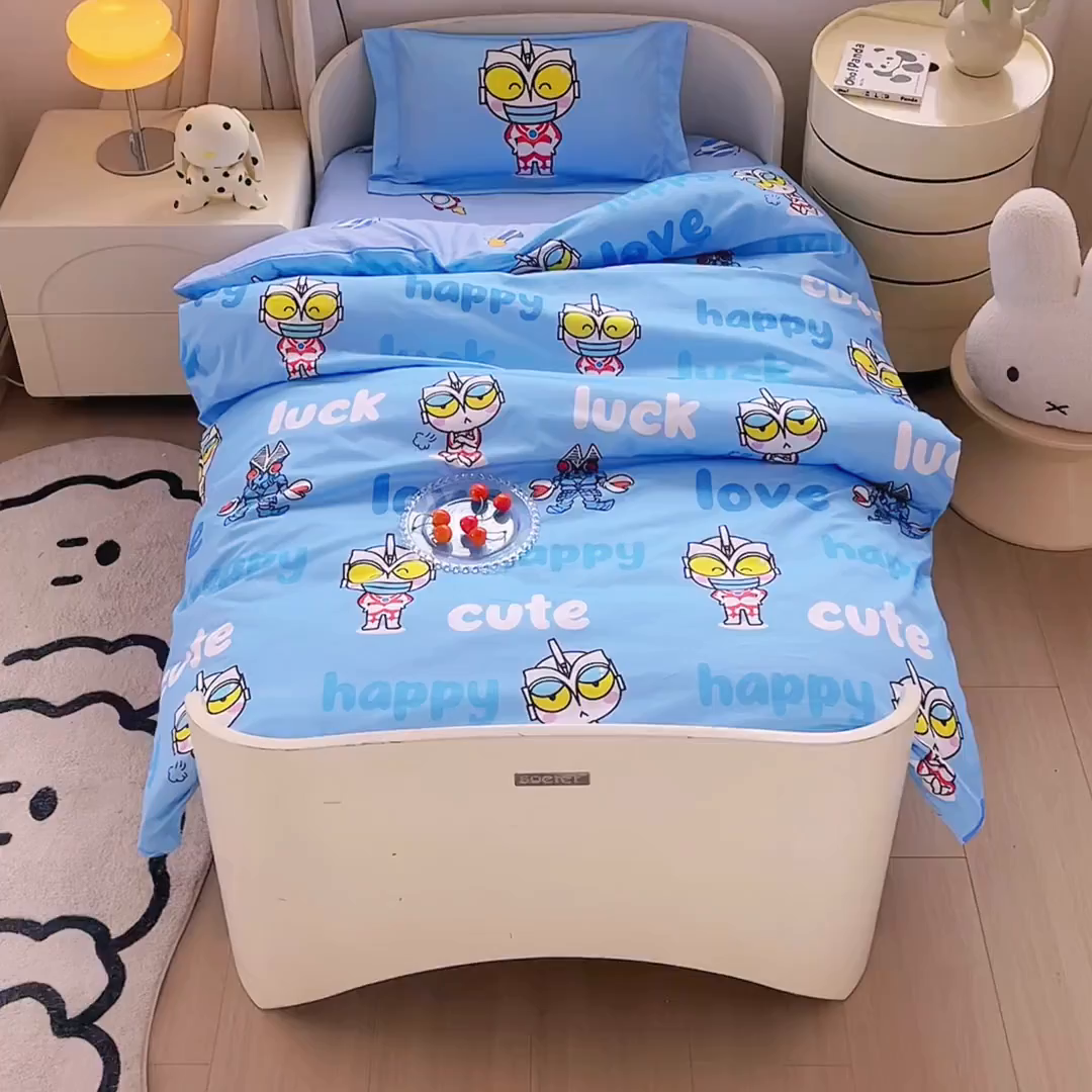 91家纺网 家纺一手货源 找家纺 蘭菲家纺 2025新款学生季幼儿园奥特曼三件套小版系列 上学