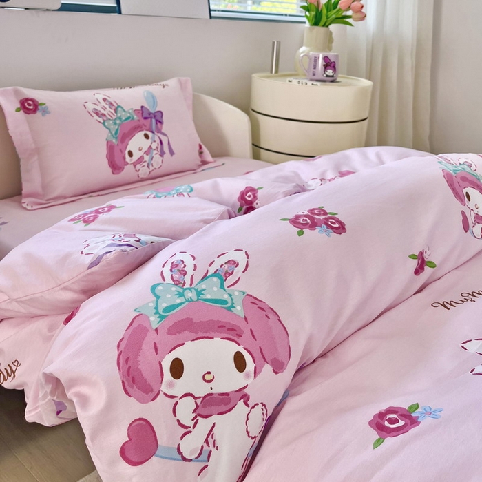 91家纺网 家纺一手货源 找家纺 蘭菲家纺 2025新款学生季全棉幼儿园三丽鸥三件套小版系列 小美