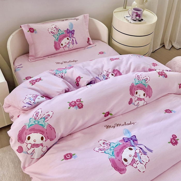 91家纺网 家纺一手货源 找家纺 蘭菲家纺 2025新款学生季全棉幼儿园三丽鸥三件套小版系列 小美