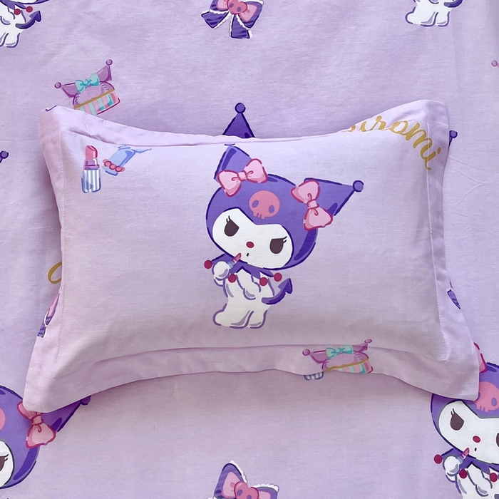 91家纺网 家纺一手货源 找家纺 蘭菲家纺 2025新款学生季全棉幼儿园三丽鸥三件套小版系列 小甜酱.紫