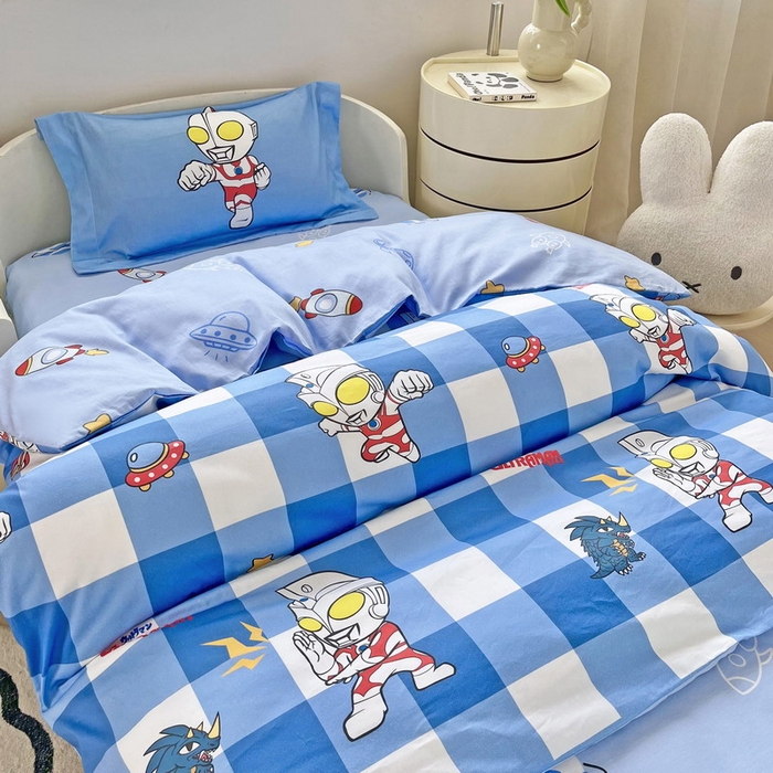 91家纺网 家纺一手货源 找家纺 蘭菲家纺 2025新款学生季幼儿园奥特曼三件套小版系列 随影