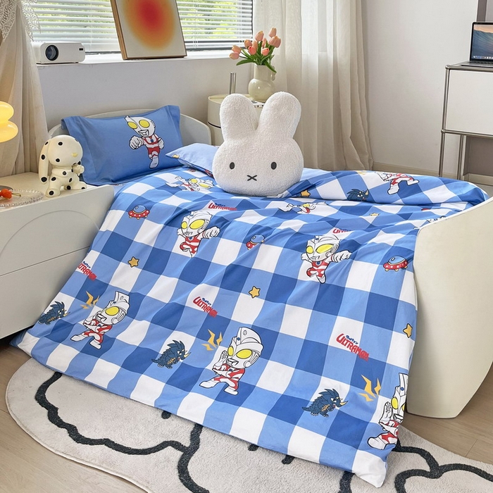 91家纺网 家纺一手货源 找家纺 蘭菲家纺 2025新款学生季幼儿园奥特曼三件套小版系列 随影