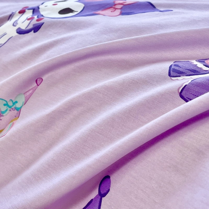 91家纺网 家纺一手货源 找家纺 蘭菲家纺 2025新款学生季全棉幼儿园三丽鸥三件套小版系列 小甜酱.紫