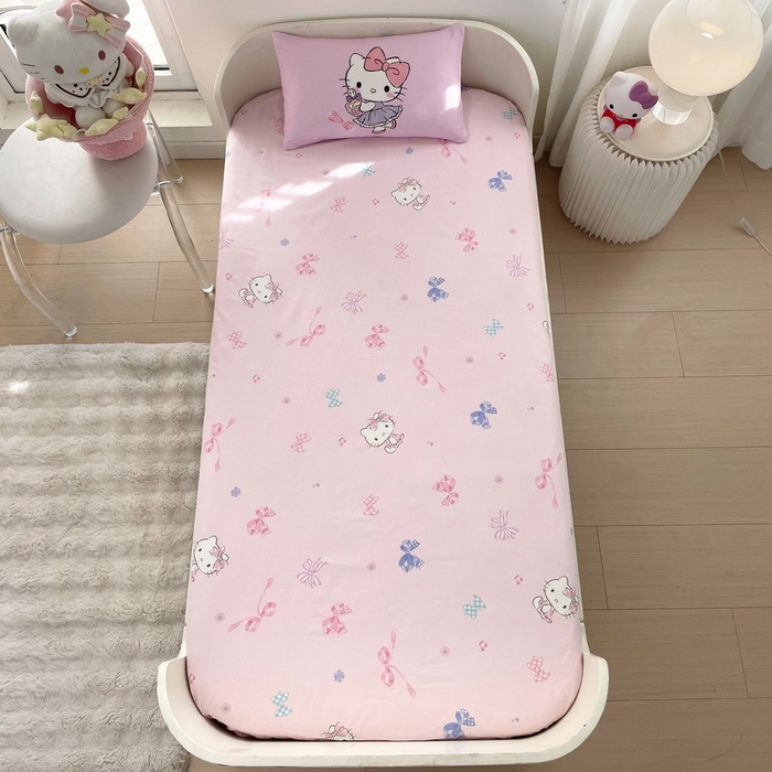 91家纺网 家纺一手货源 找家纺 蘭菲家纺 2025新款学生季全棉幼儿园三丽鸥三件套大版系列 咪咪