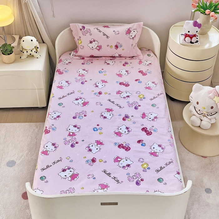 91家纺网 家纺一手货源 找家纺 蘭菲家纺 2025新款学生季全棉幼儿园三丽鸥三件套小版系列 小甜心