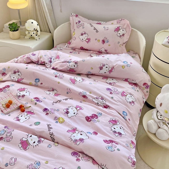 91家纺网 家纺一手货源 找家纺 蘭菲家纺 2025新款学生季全棉幼儿园三丽鸥三件套小版系列 小甜心