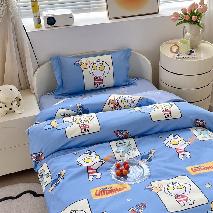 91家纺网 家纺一手货源 找家纺 蘭菲家纺 2025新款学生季幼儿园奥特曼三件套小版系列 太空游