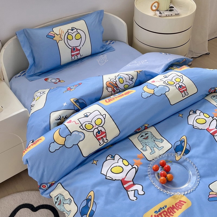 91家纺网 家纺一手货源 找家纺 蘭菲家纺 2025新款学生季幼儿园奥特曼三件套小版系列 太空游