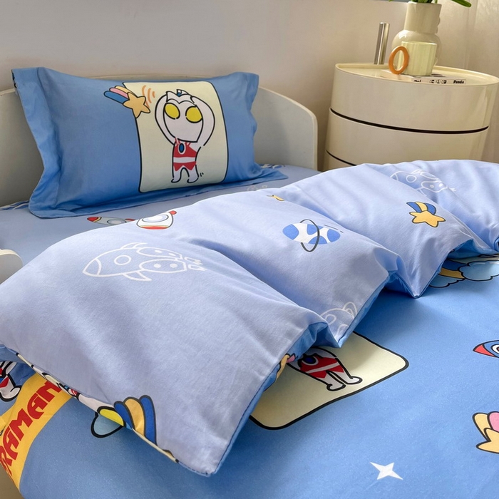 91家纺网 家纺一手货源 找家纺 蘭菲家纺 2025新款学生季幼儿园奥特曼三件套小版系列 太空游