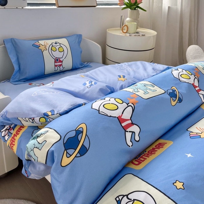 91家纺网 家纺一手货源 找家纺 蘭菲家纺 2025新款学生季幼儿园奥特曼三件套小版系列 太空游