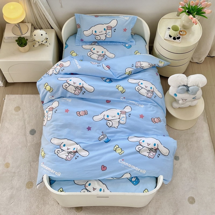 91家纺网 家纺一手货源 找家纺 蘭菲家纺 2025新款学生季全棉幼儿园三丽鸥三件套小版系列 小土豆