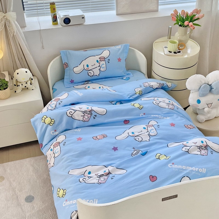 91家纺网 家纺一手货源 找家纺 蘭菲家纺 2025新款学生季全棉幼儿园三丽鸥三件套小版系列 小土豆