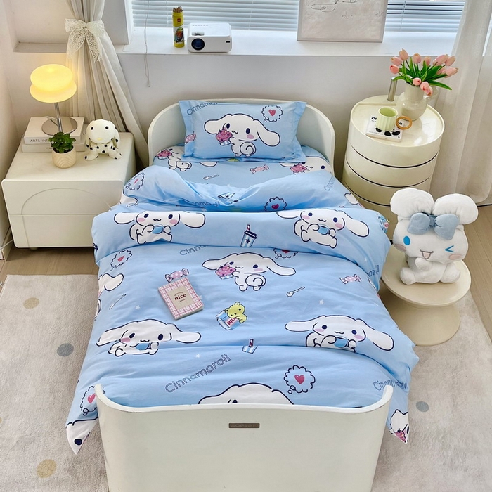 蘭菲家纺 2025新款学生季全棉幼儿园三丽鸥三件套小版系列 小团子