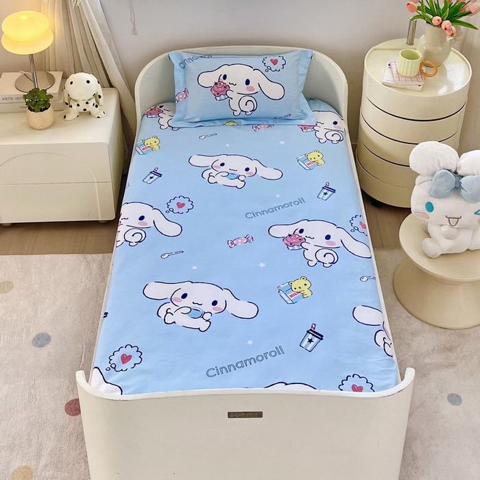 91家纺网 家纺一手货源 找家纺 蘭菲家纺 2025新款学生季全棉幼儿园三丽鸥三件套小版系列 小团子