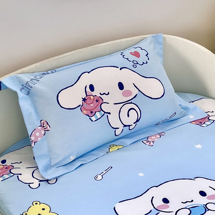 91家纺网 家纺一手货源 找家纺 蘭菲家纺 2025新款学生季全棉幼儿园三丽鸥三件套小版系列 小团子