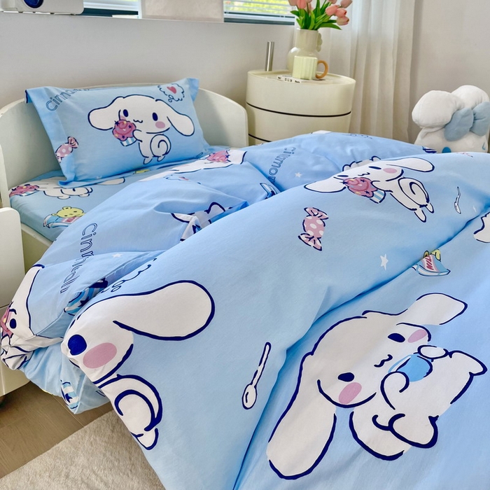 91家纺网 家纺一手货源 找家纺 蘭菲家纺 2025新款学生季全棉幼儿园三丽鸥三件套小版系列 小团子