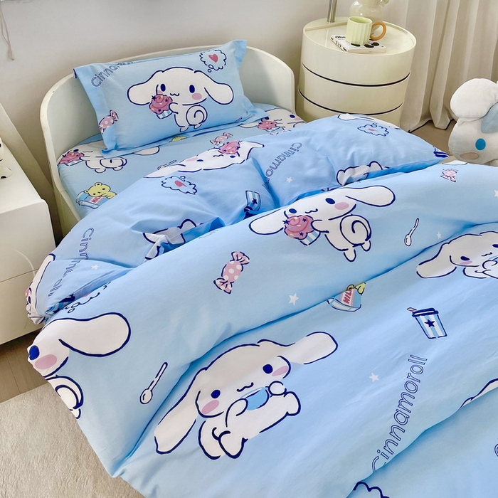 91家纺网 家纺一手货源 找家纺 蘭菲家纺 2025新款学生季全棉幼儿园三丽鸥三件套小版系列 小团子